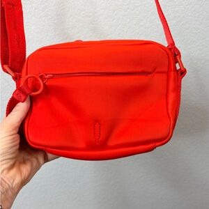 Thacker Ella Vibrant Orange Neoprene Camera Crossbody Utility Bag